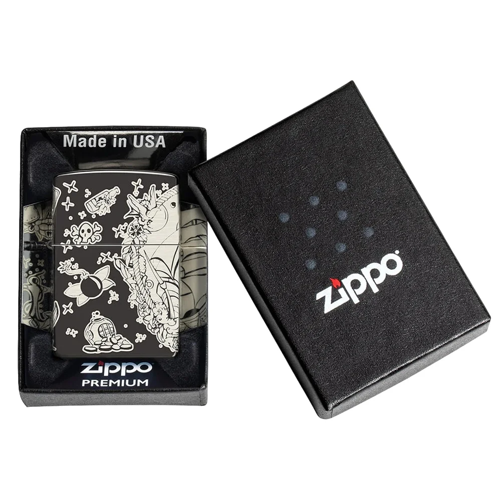 zippo αναπτήρας skull anchor
