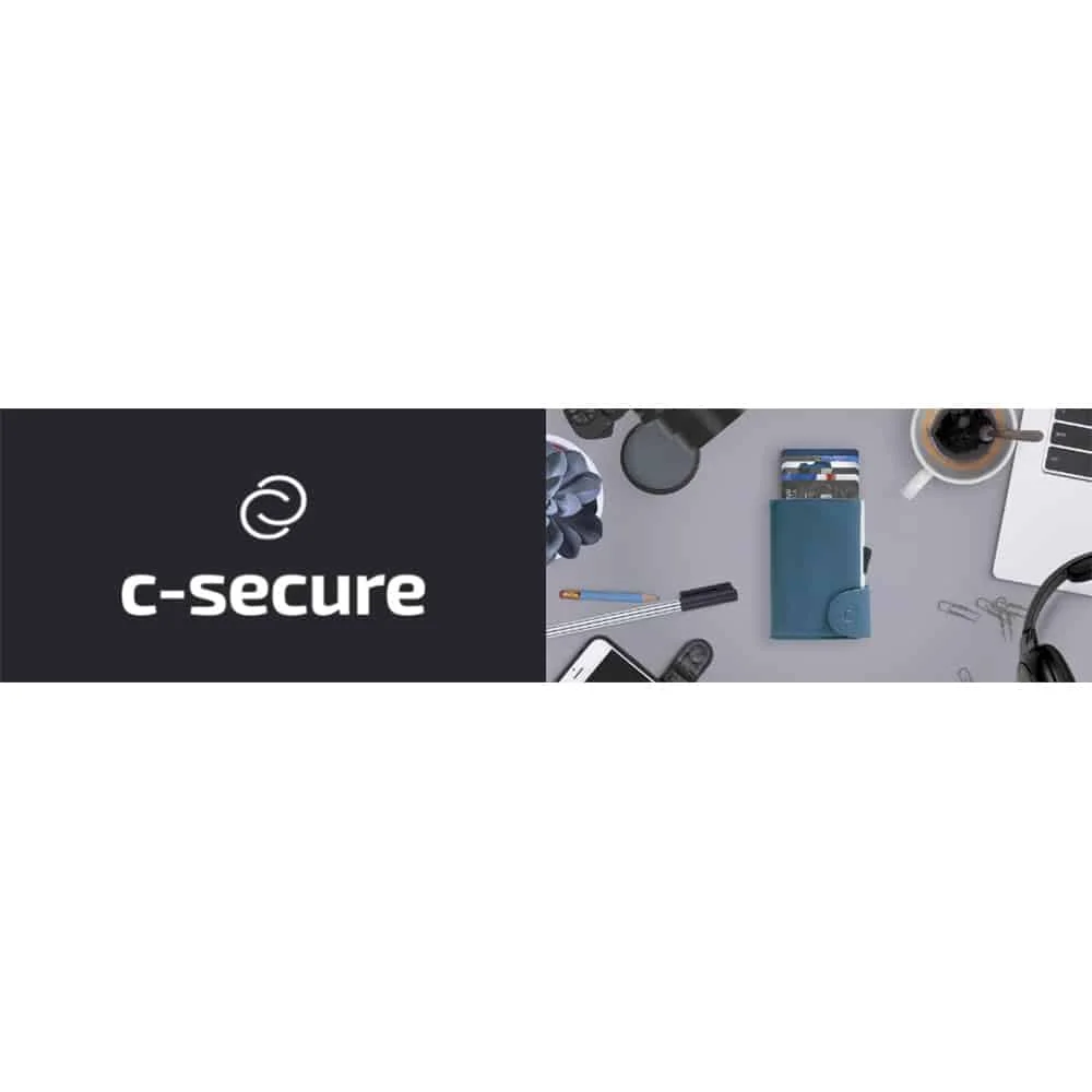 C-Secure δερμάτινο πορτοφόλι olive green πράσινο χρώμα με προστασία τραπεζικές κάρτες