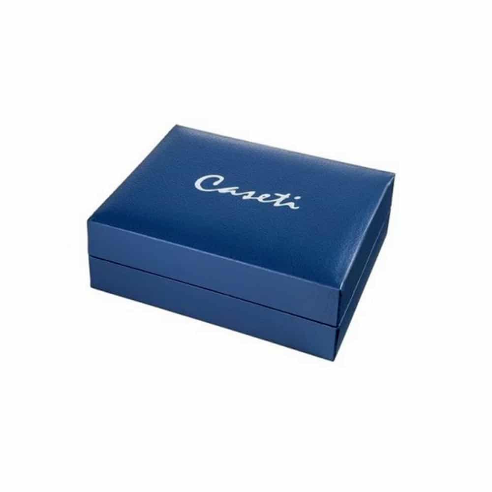 κουτί μπλε που γράφει πάνω caseti