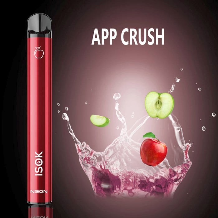 isok vape apple crush σε κόκκινο μεταλιζέ χρώμα