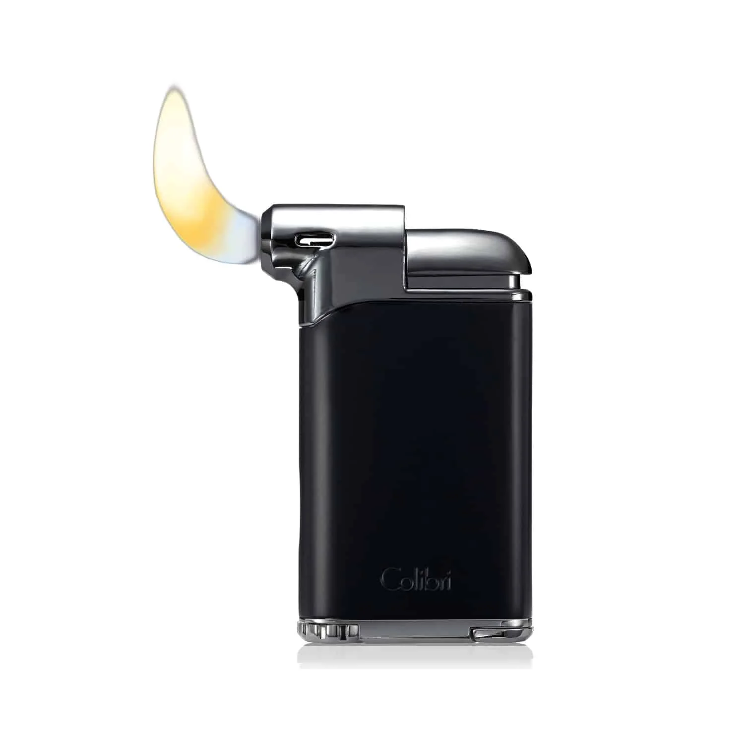 Pacific Air Αναπτήρας Πίπας καπνού με Tamper χρώμα Black & Chrome αναμμένος