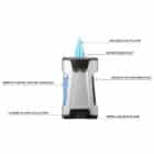 Rebel double jet flame chrome Αναπτήρας χρώμα chrome αντιανεμικός βουτανίου επαναγεμιζόμενος