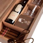 cajas limitadas cigar box κουτί πούρων ξύλινο μπουκάλι ποτήρι λογότυπο los fumadores πούρα πουροκόφτης