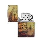 Pirate Ship Design Αναπτήρας με σχέδιο ναυτικό χάρτη πυξίδα πλοίο πειρατή κυνήγι θησαυρού επαναγεμιζόμενος βουτανίου ανοιχτό καπάκι