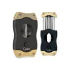 Πουροκόφτης V-CUT Black & Gold μεταλλικός κόφτης πούρων σε χρώμα μαύρο και χρυσό