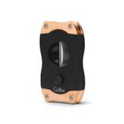Πουροκόφτης V-CUT Black & Gold μεταλλικός κόφτης πούρων σε χρώμα μαύρο και χρυσό-ροζέ