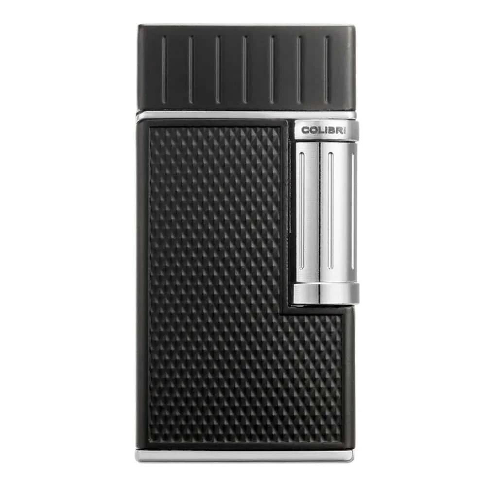 colibri_julius_black_chrome COLIBRI - Julius Αναπτήρας Διπλής Φλόγας Chrome-Μαύρο (LI221C2), για πούρα