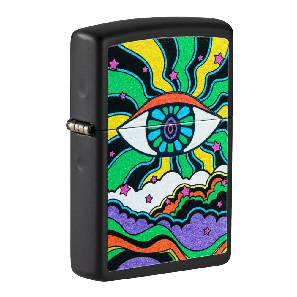 ZIPPO Black Light Eye Design Αναπτήρας Black Light Eye Design Αναπτήρας με πολύχρωμο σχέδιο μάτι και σύννεφα σε χρώμα μπλε πράσινο κίτρινο μωβ πορτοκαλί