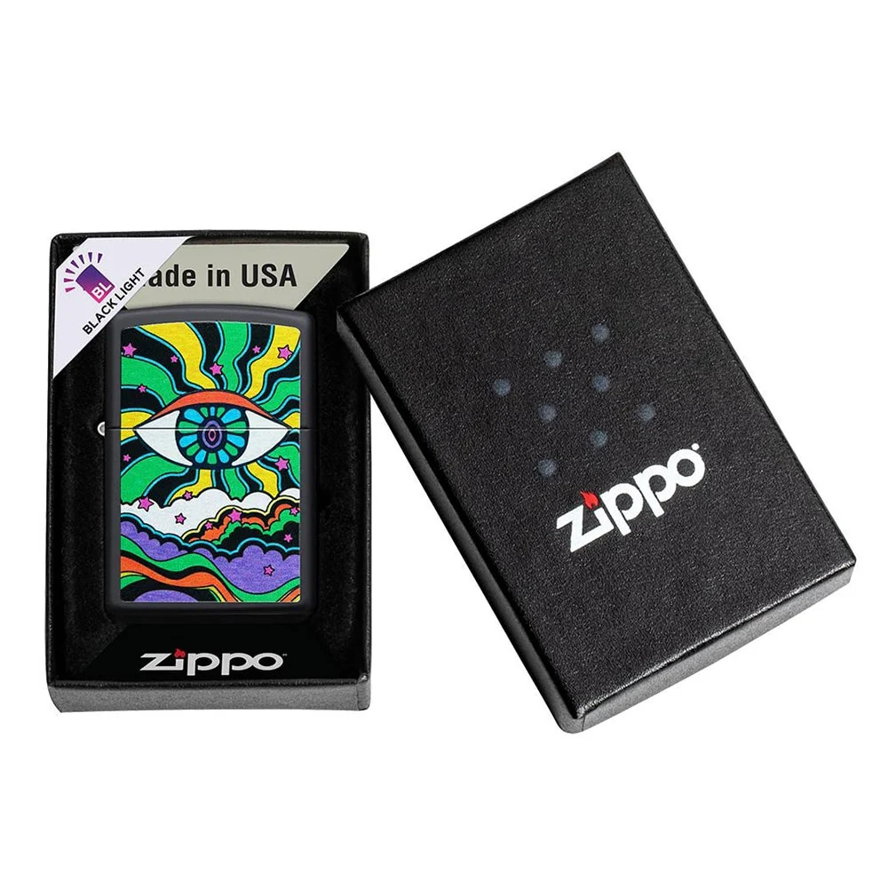 Black Light Eye Design Αναπτήρας με πολύχρωμο σχέδιο μάτι και σύννεφα σε χρώμα μπλε πράσινο κίτρινο μωβ πορτοκαλί