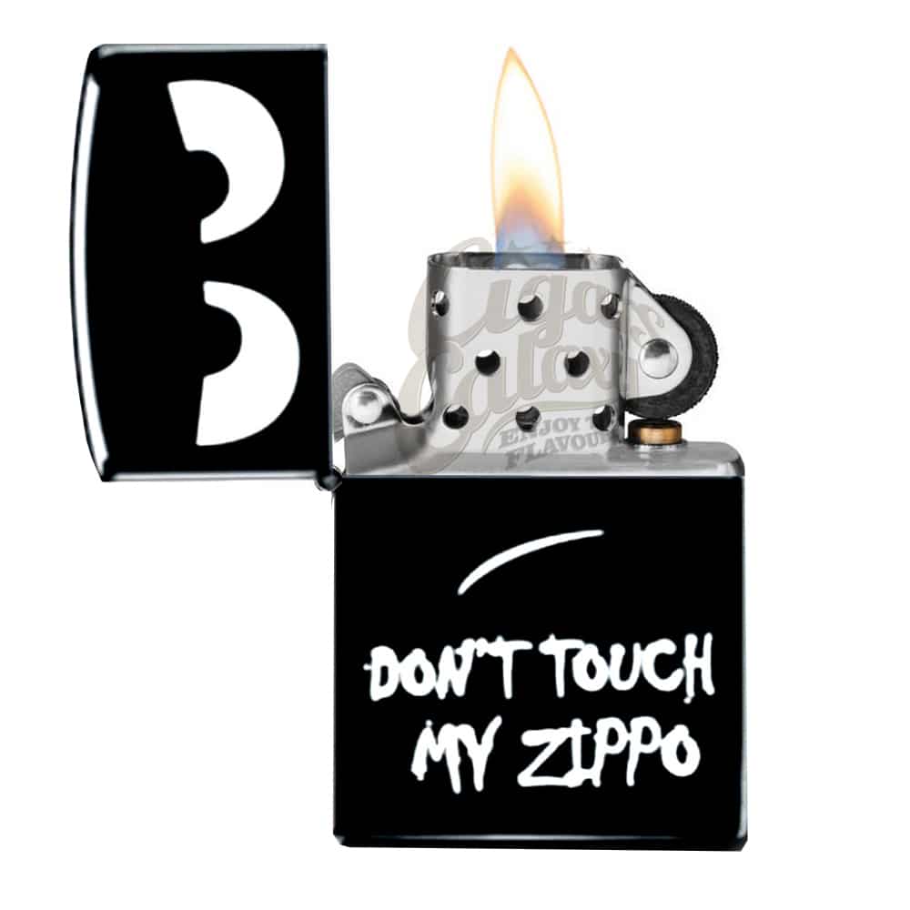 ZIPPO - Don't Touch My Zippo Αναπτήρας (21073), μαύρος, αναμμένος