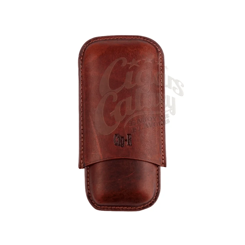 Cig-R Retro-2 1 CIG-R - Καφέ Δερμάτινη Θήκη RETRO-2 για 2 Πούρα με Δαχτυλίδι 52
