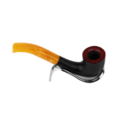 CHACOM - Standard Καμπυλωτή Ρουστίκ Μαύρη Πίπα Καπνού, ξύλινη