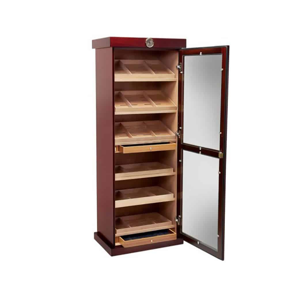 Cabinet Humidor - Cherry Υγραντήρας Cabinet με γυάλινη πόρτα για 2000 Πούρα (0123), ξύλινος