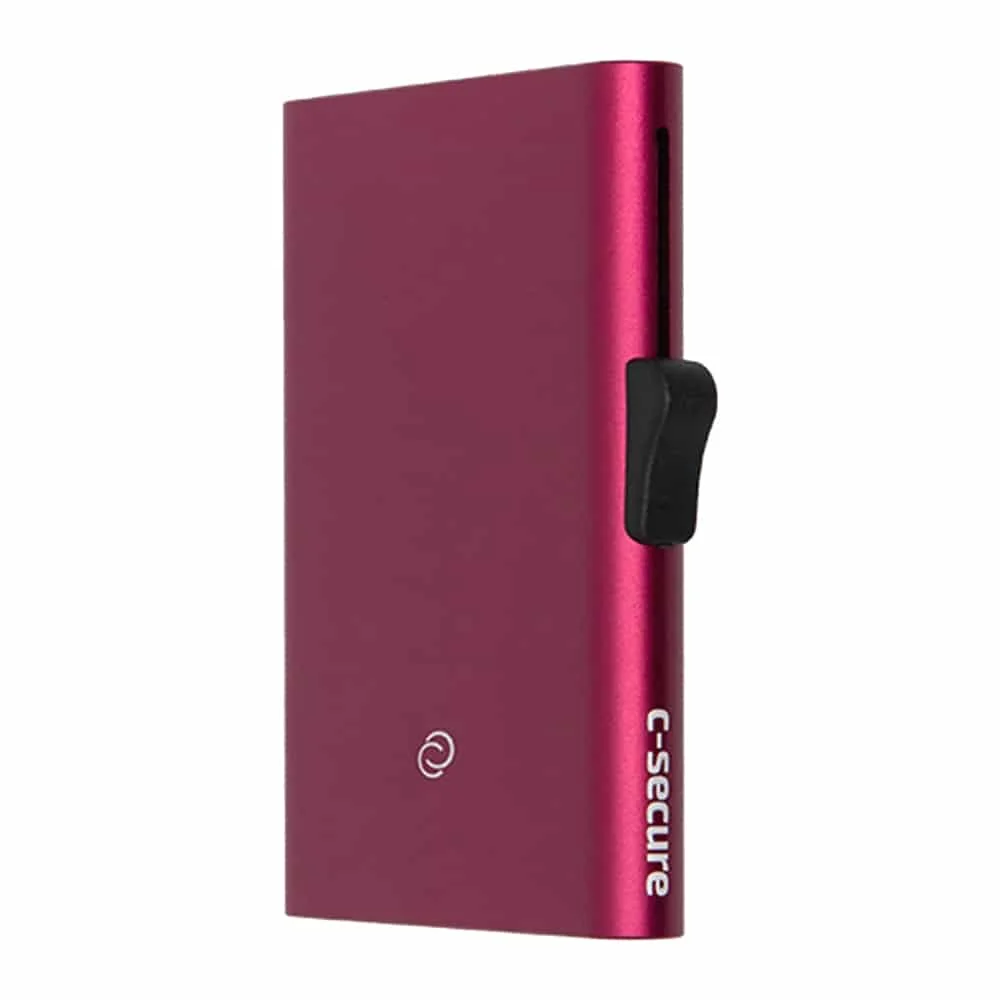 C-SECURE - XL Ασφαλής Θήκη Αλουμινίου Βυσσινί για Πιστωτικές Κάρτες (XLCH001)