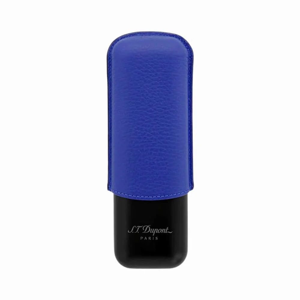 dupont_183161_1 S.T. DUPONT - Μπλε Δερμάτινη Θήκη για 2 Πούρα (183161)