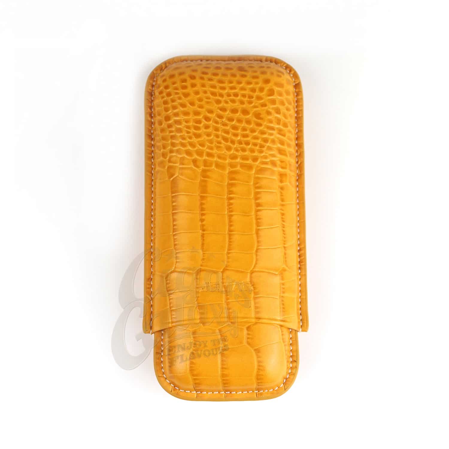 PB031321 JEMAR - Δερμάτινη Θήκη για 2 Πούρα Κίτρινη Ring 54 (PU464 Amarillo)