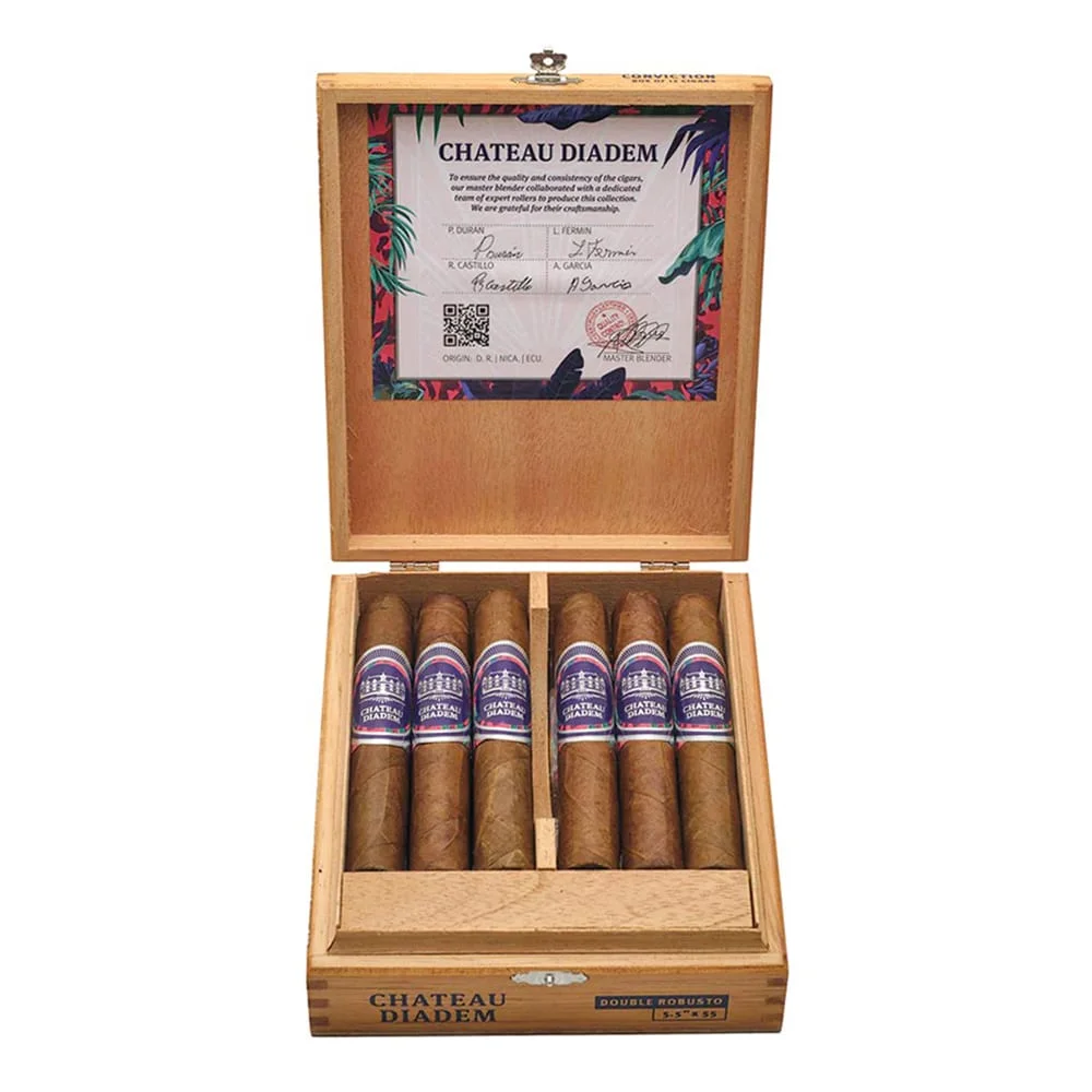 CHATEAU DIADEM - Conviction Double Robusto πούρο, πούρα μέσα σε ξύλινο κουτί πούρων