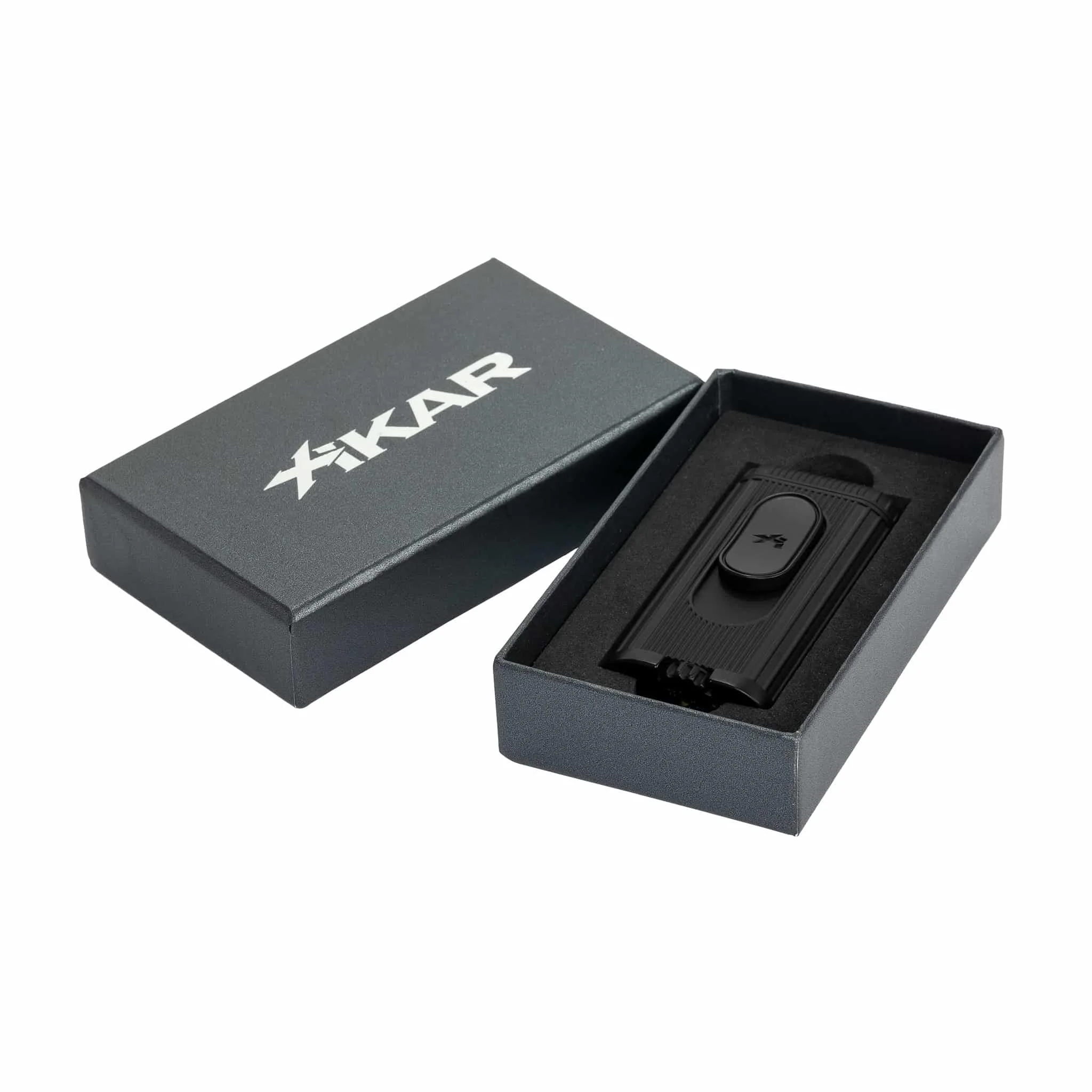XIKAR - Αναπτήρας Hedron All Black Αναπτήρας (XKHD-1000), μαύρος, αντιανεμικός, στο κουτί του