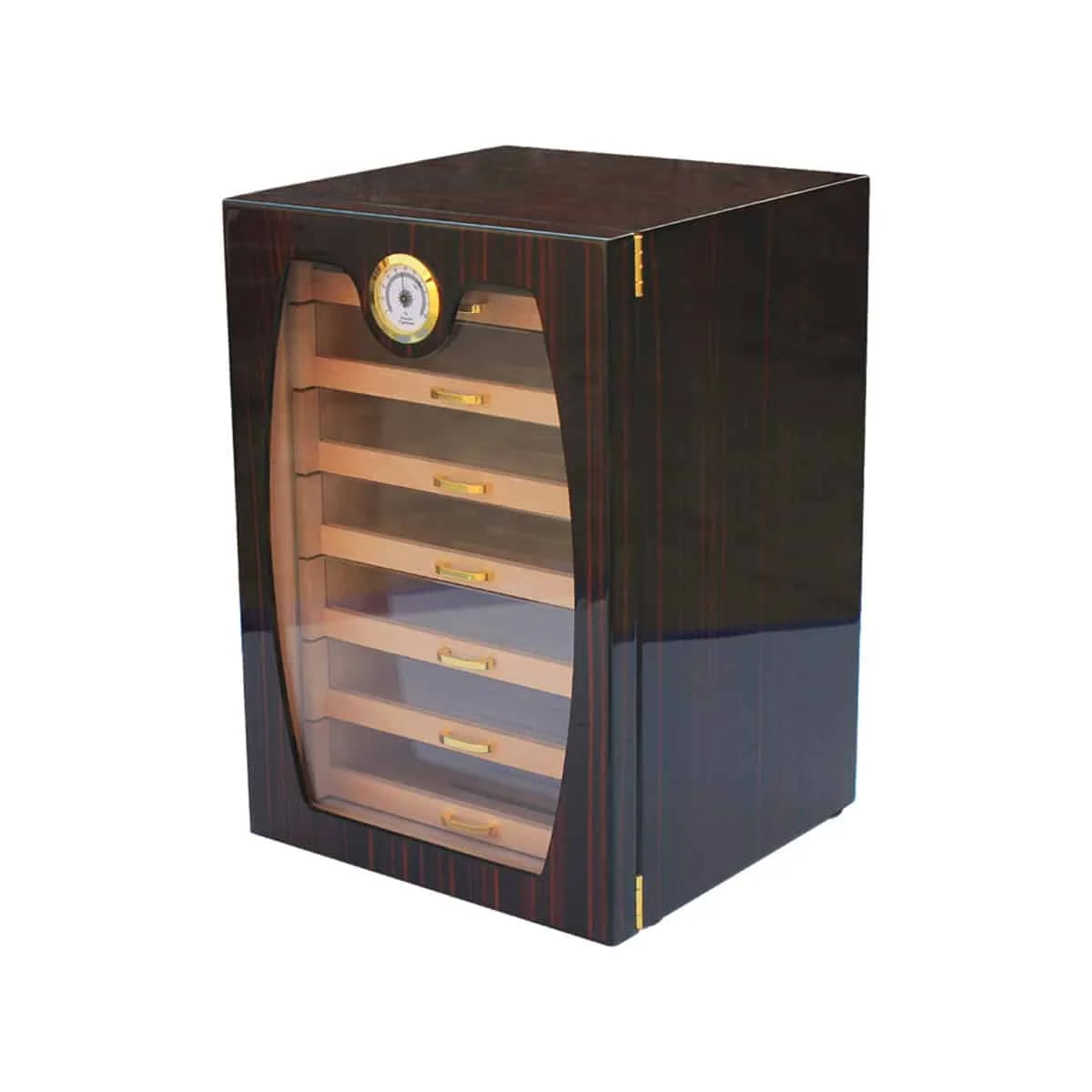 1724-cigar-cabinet-7-drawers 1 Ξύλινος Υγραντήρας / Humidor Καφέ για 120 πούρα με 7 συρτάρια (1724), με τζάμι