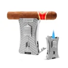 CIGAROL – Διπλός Jet Αναπτήρας Gunmetal με Κόφτη Punch και Σταντ Πούρου (310061)