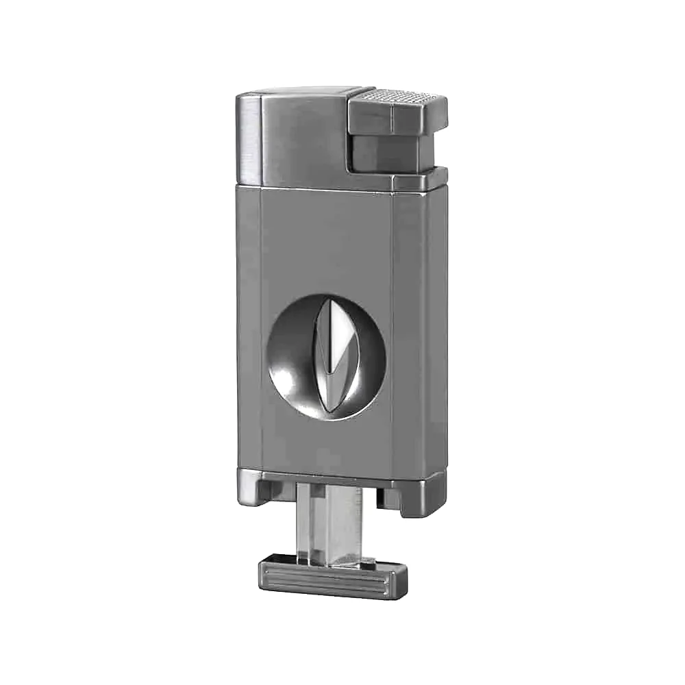 CIGAROL – Διπλός Jet Αναπτήρας Gunmetal με Κόφτη V-Cut (310082)