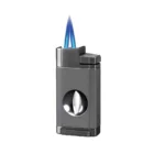 CIGAROL – Διπλός Jet Αναπτήρας Gunmetal με Κόφτη V-Cut που βγάζει φλόγα