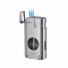 CIGAROL – Τριπλός Jet Αναπτήρας Ασημί με Κόφτη V-Cut (310091)