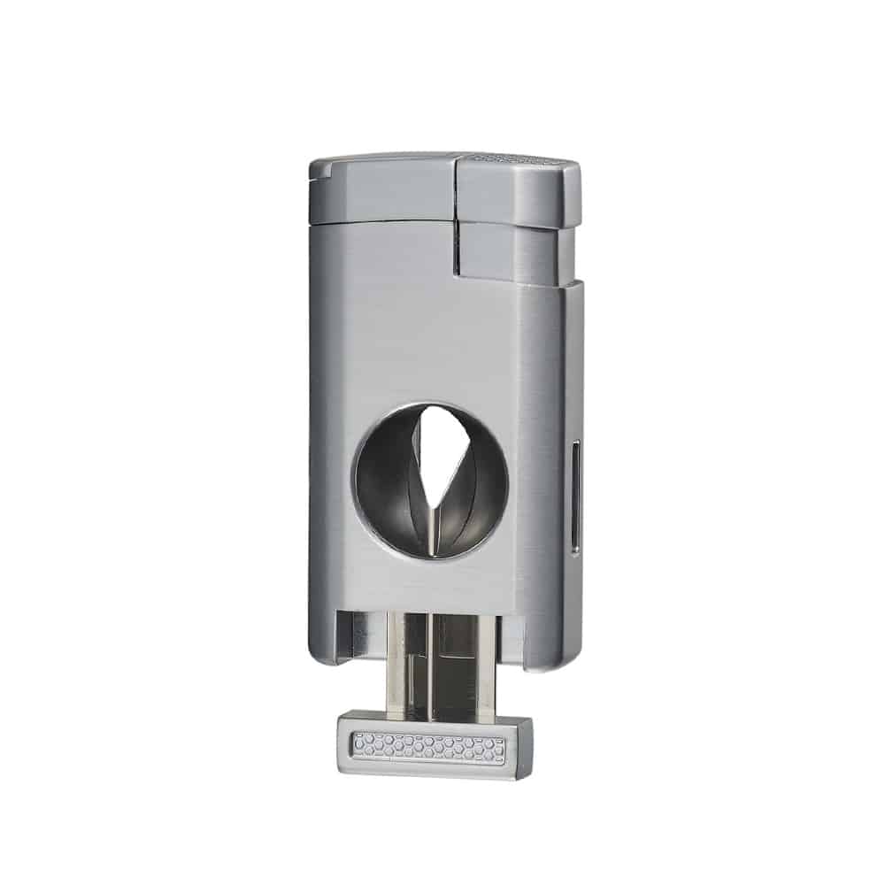 CIGAROL – Τριπλός Jet Αναπτήρας Ασημί με Κόφτη V-Cut (310091)