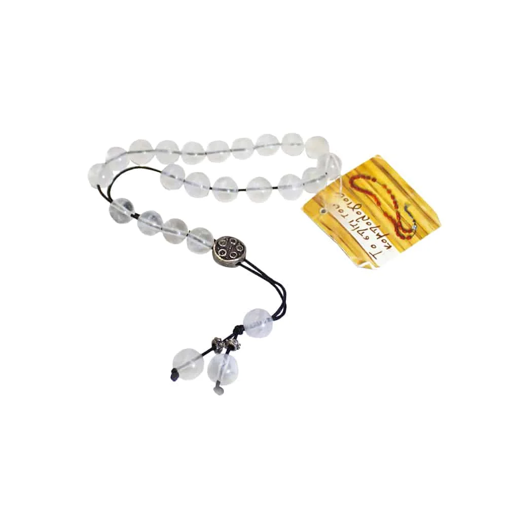 kompoloi ice crystal Κομπολόι από Κρυστάλλους των Πάγων διάφανο