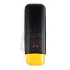 HABANOS - Cohiba Δερμάτινη Πουροθήκη για 2 πούρα (IB047), μαύρη-κίτρινη