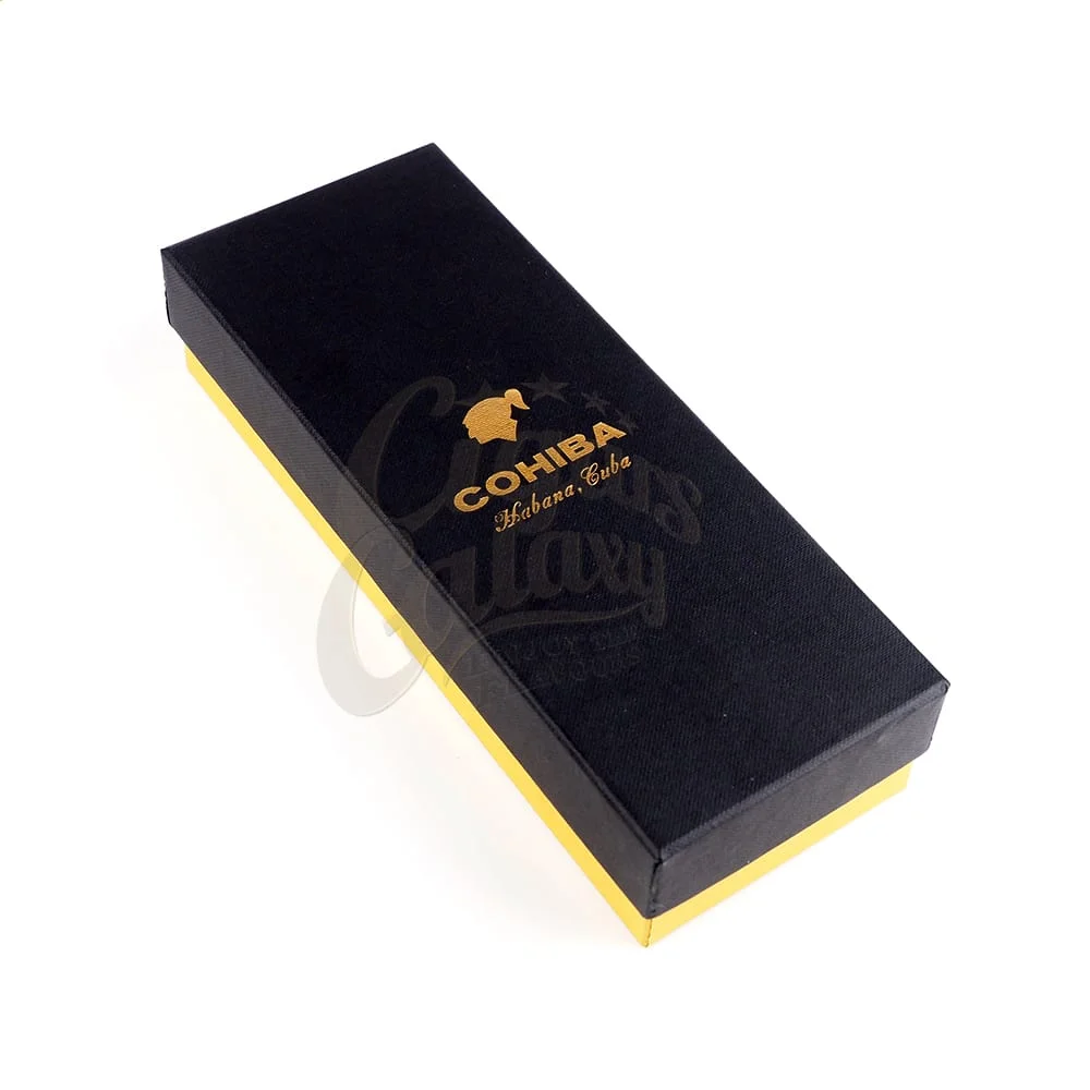 HABANOS - Cohiba Δερμάτινη Πουροθήκη για 2 πούρα (IB047), μαύρη-κίτρινη, κουτί