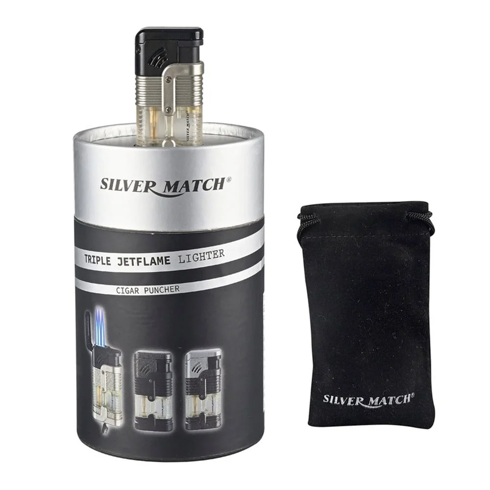 SILVER MATCH - Triple Jet Flame Αναπτήρας με Punch (40674374), αντιανεμικός