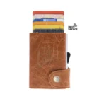 C-SECURE - Δερμάτινο Πορτοφόλι Cognac με Προστασία RFID (WCH001-2008), καφέ