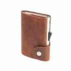 C-SECURE - Δερμάτινο Πορτοφόλι Cognac με Προστασία RFID (WCH001-2008), καφέ