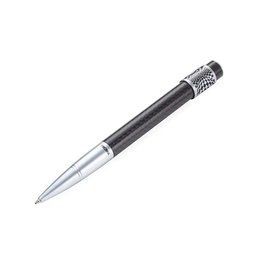pen67_cb_1 TROIKA - Drehmoment Karo Στυλό με Rotating Wheel (PEN67/CB), μαύρο-ασημί