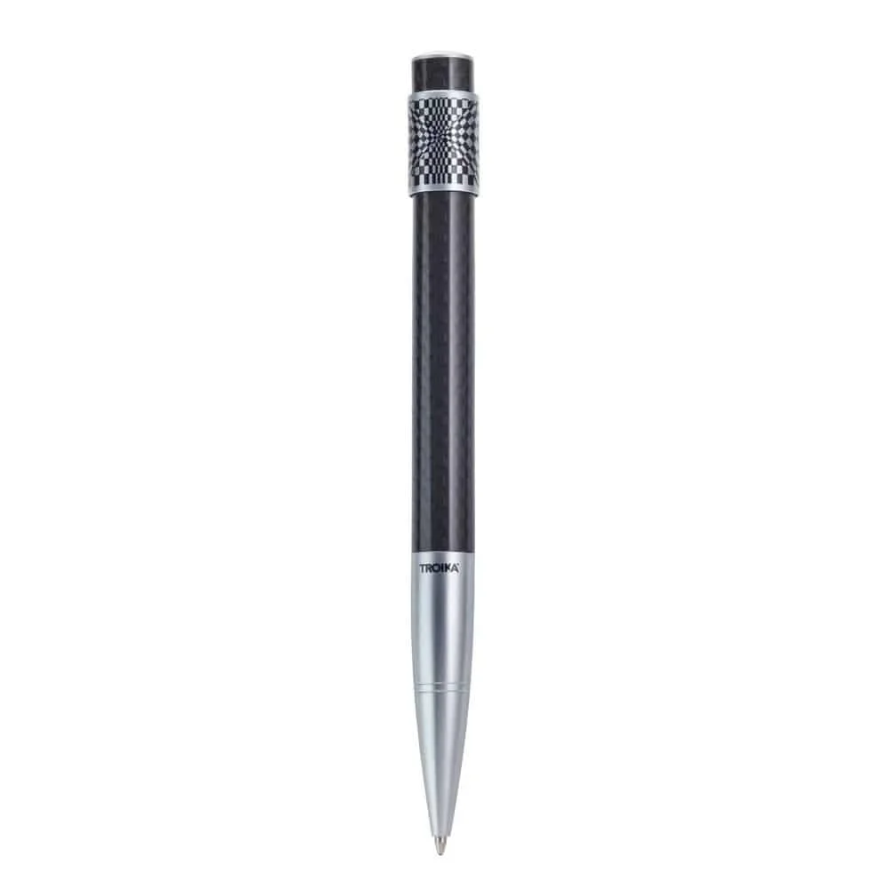 TROIKA - Drehmoment Karo Στυλό με Rotating Wheel (PEN67/CB), μαύρο-ασημί
