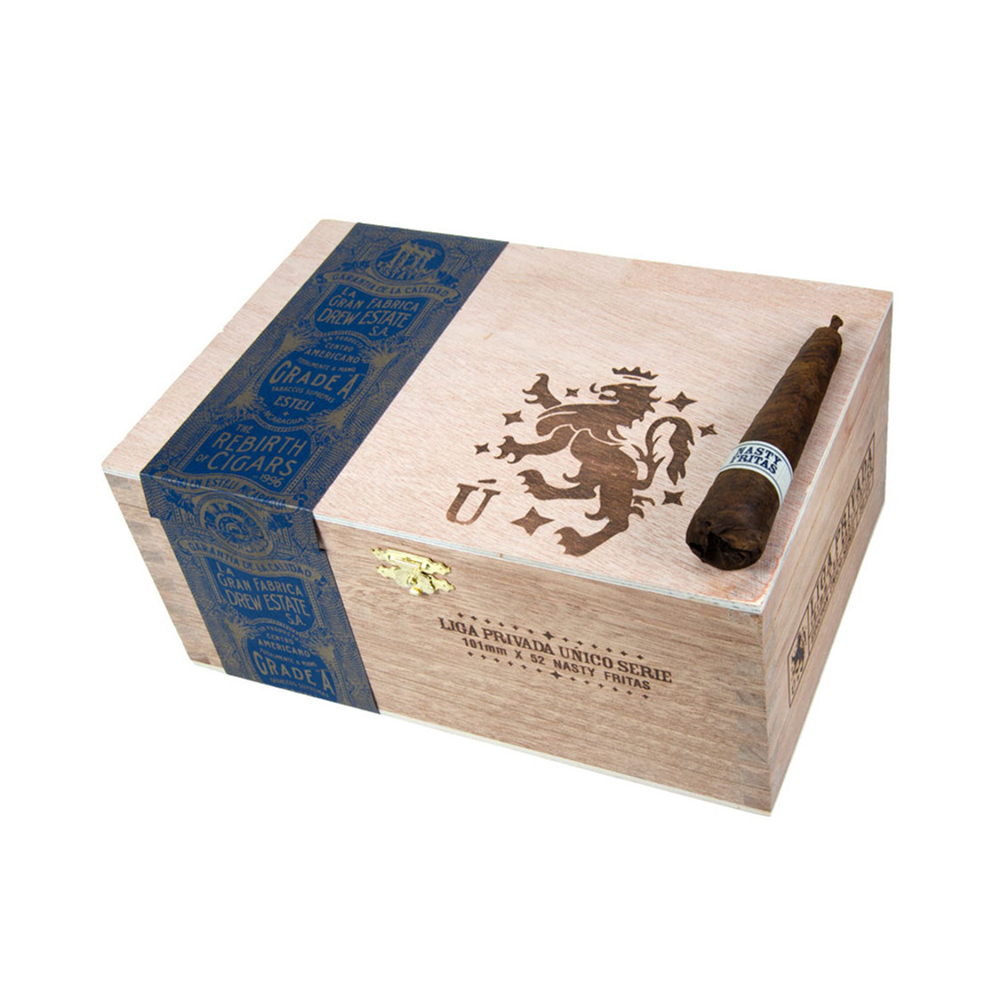 DREW ESTATE- Liga Privada Unico Nasty Fritas πούρο πάνω σε ξύλινο κουτί