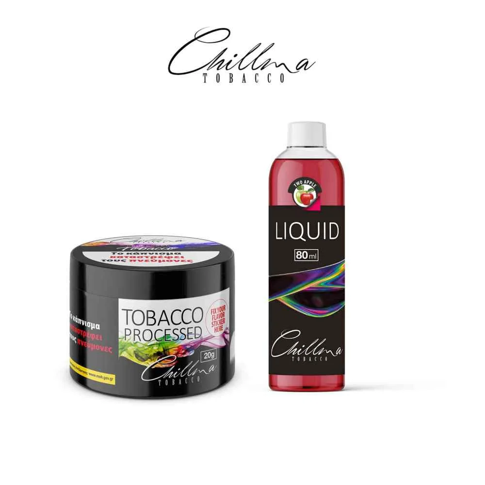 chillima_tobacco_two_apple CHILLMA TOBACCO - Γεύση Ναργιλέ Two Apple 125gr