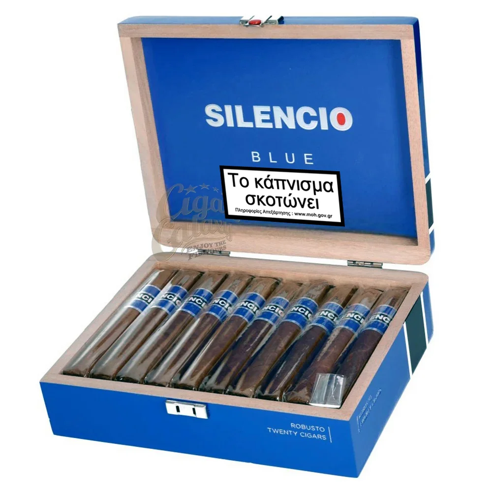 Ανακαλύψτε την υπέρτατη απόλαυση με το Silencio Blue Robusto, το απόλυτα ισορροπημένο πούρο με μεσαίο σώμα που θα απογειώσει τις αισθήσεις σας!