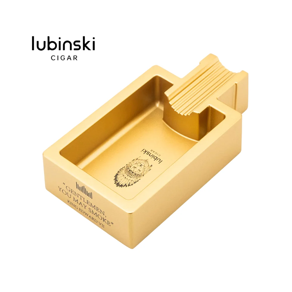 lubinski_20042_gd_1 LUBINSKI - Μεταλλικό Σταχτοδοχείο Gold για 1 πούρο
