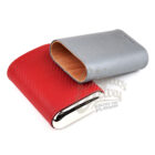 MARVEL - Πουροθήκη Δερμάτινη Red-Grey Carbon Look με Κέδρο ανοιχτή
