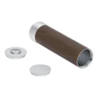 Humidor / Υγραντήρας Πούρων ταξιδιού αλουμινίου, κυλινδρικός σε ασημί χρώμα και επικάλυψη δερματίνης σε όμορφο croco σχέδιο.
