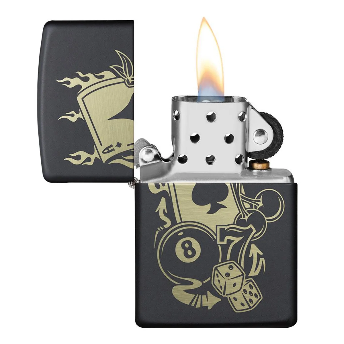 Ο Zippo Gambling Design είναι ένας αυθεντικός αναπτήρας Zippo με ξεχωριστή συλλεκτική αισθητική, εμπνευσμένη από τον κόσμο της τύχης και του παιχνιδιού.
