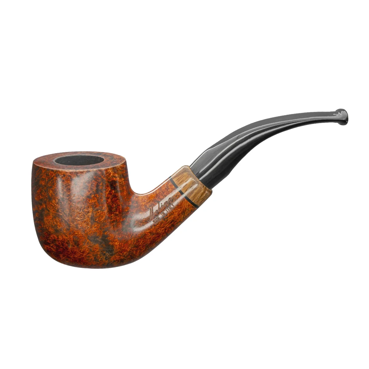molina_tramonto_terracotta_104_1 Μια στιβαρή και παράλληλα κομψή καμπυλωτή πίπα με ξύλινο δαχτυλίδι από την Ιταλική Molina. Σε οικονομική τιμή χωρίς να κάνει συμβιβασμούς στην ποιότητα.